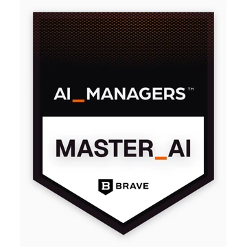 Odznaka Master AI programu AI Managers (Brave), certyfikat Mariusza Galewskiego