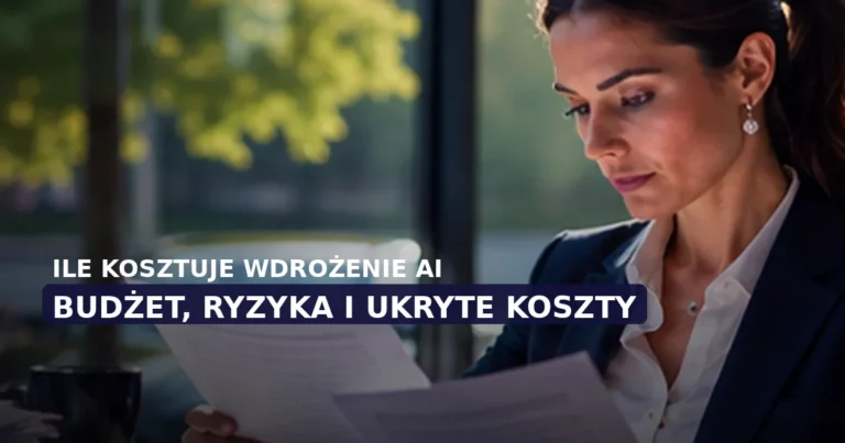 Grafika artykułu: Ile kosztuje wdrożenie AI w firmie i od czego zależy cena